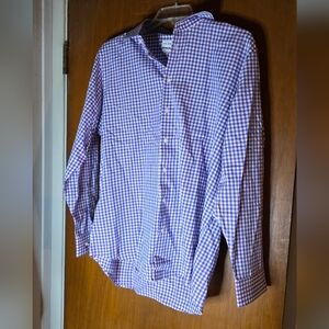 Calibrate Men's Trim Fit Gingham Button-Down Shirt 17.5 34/35